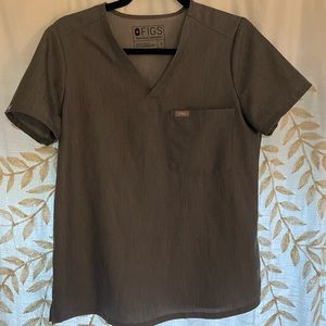 Heathered grey denim Catarina scrub top